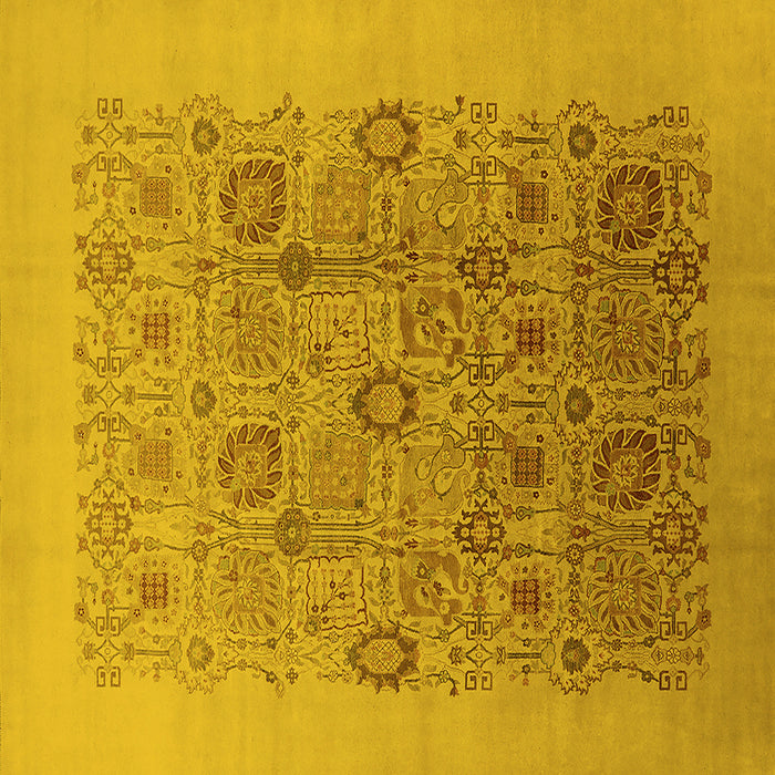 Square Oriental Yellow Industrial Rug, urb865yw