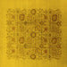 Square Oriental Yellow Industrial Rug, urb865yw