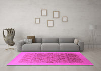 Machine Washable Oriental Pink Industrial Rug, wshurb865pnk