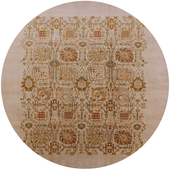 Round Machine Washable Industrial Modern Light Brown Rug, wshurb865