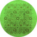 Round Oriental Green Industrial Rug, urb865grn