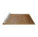 Sideview of Machine Washable Industrial Modern Mahogany Brown Rug, wshurb866