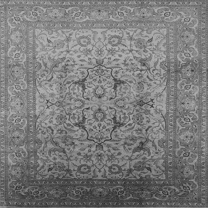 Square Machine Washable Oriental Gray Traditional Rug, wshurb866gry