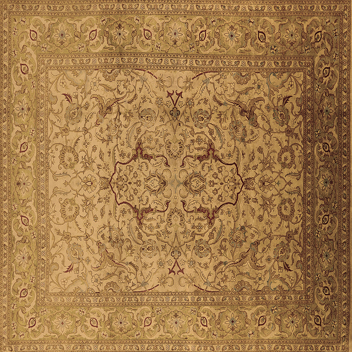 Square Oriental Brown Traditional Rug, urb866brn