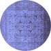 Round Oriental Blue Traditional Rug, urb866blu