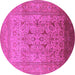 Round Oriental Pink Traditional Rug, urb866pnk