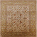 Square Mid-Century Modern Mahogany Brown Oriental Rug, urb866
