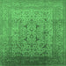 Square Oriental Emerald Green Traditional Rug, urb866emgrn