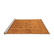 Sideview of Machine Washable Oriental Orange Traditional Area Rugs, wshurb866org