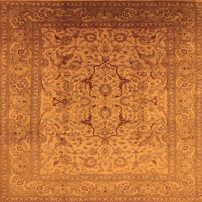 Square Oriental Orange Traditional Rug, urb866org