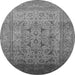 Round Oriental Gray Traditional Rug, urb866gry