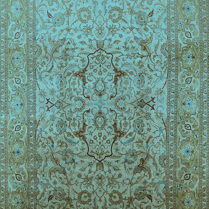 Machine Washable Oriental Light Blue Traditional Rug, wshurb866lblu