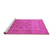 Sideview of Machine Washable Oriental Pink Traditional Rug, wshurb866pnk