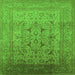 Square Oriental Green Traditional Rug, urb866grn