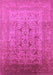 Machine Washable Oriental Pink Traditional Rug, wshurb866pnk