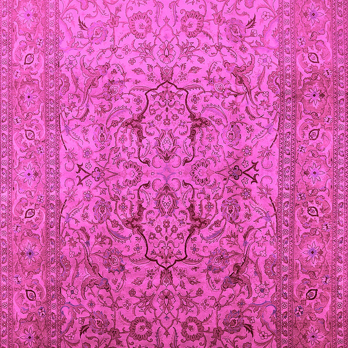 Machine Washable Oriental Pink Traditional Rug, wshurb866pnk