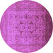 Round Oriental Purple Traditional Rug, urb866pur