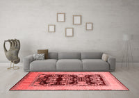 Machine Washable Oriental Red Traditional Rug, wshurb867red