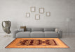 Machine Washable Oriental Orange Traditional Area Rugs in a Living Room, wshurb867org