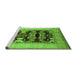 Sideview of Machine Washable Oriental Green Traditional Area Rugs, wshurb867grn