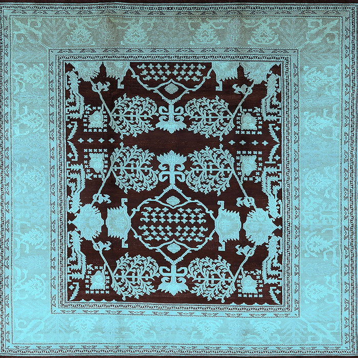 Square Oriental Light Blue Traditional Rug, urb867lblu
