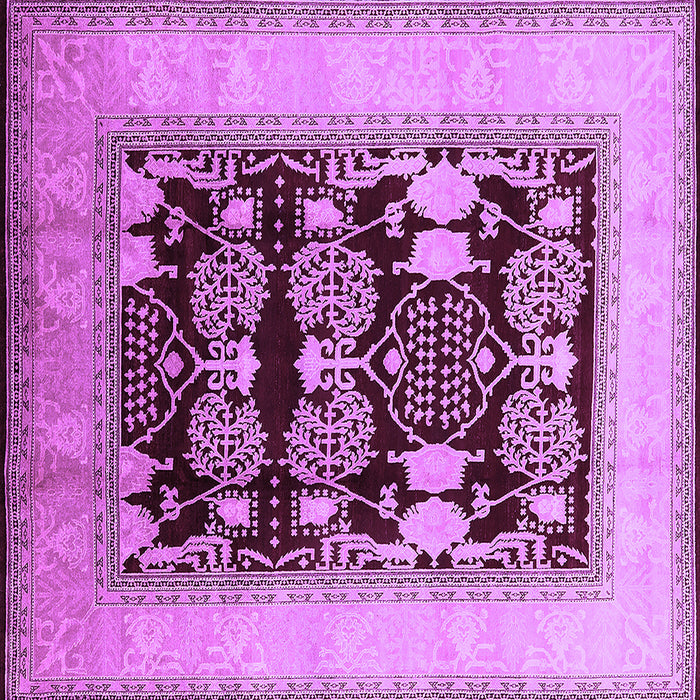 Square Machine Washable Oriental Purple Traditional Area Rugs, wshurb867pur