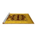 Sideview of Machine Washable Oriental Yellow Traditional Rug, wshurb867yw