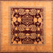 Square Oriental Orange Traditional Rug, urb867org