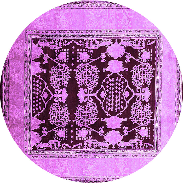 Round Oriental Purple Traditional Rug, urb867pur