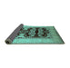 Sideview of Oriental Turquoise Traditional Rug, urb867turq