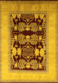 Oriental Yellow Traditional Rug, urb867yw