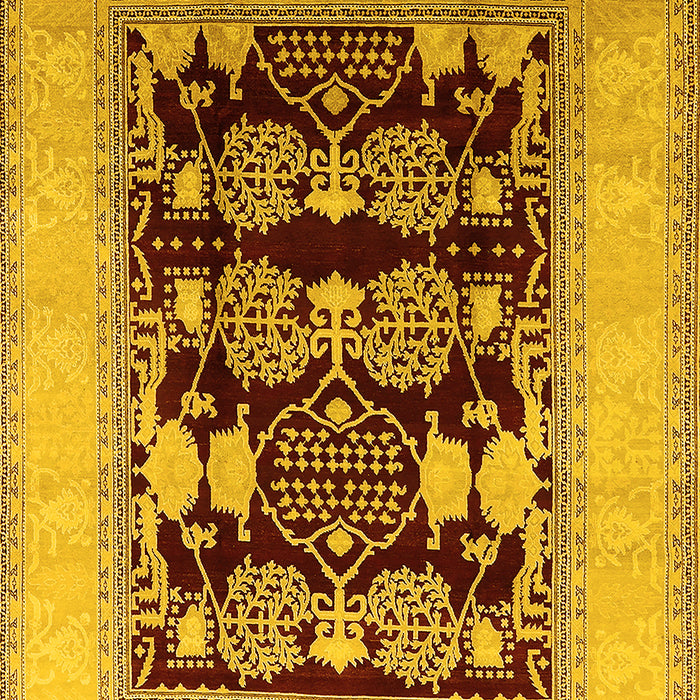 Oriental Yellow Traditional Rug, urb867yw