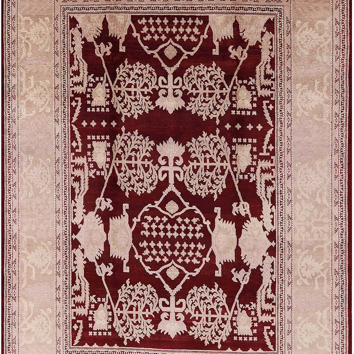 Mid-Century Modern Pastel Orange Oriental Rug, urb867