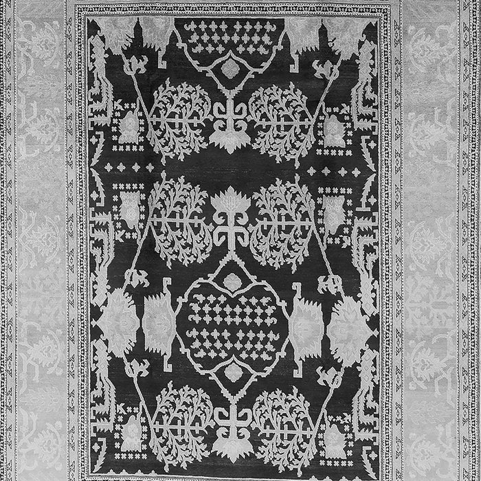 Machine Washable Oriental Gray Traditional Rug, wshurb867gry