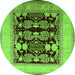 Round Oriental Green Traditional Rug, urb867grn