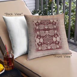 Front View of Mid-Century Modern Urban Square Pastel Orange Throw Pillow, 18 inch by 18 inch, pwurb867