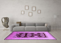 Machine Washable Oriental Purple Traditional Rug, wshurb867pur