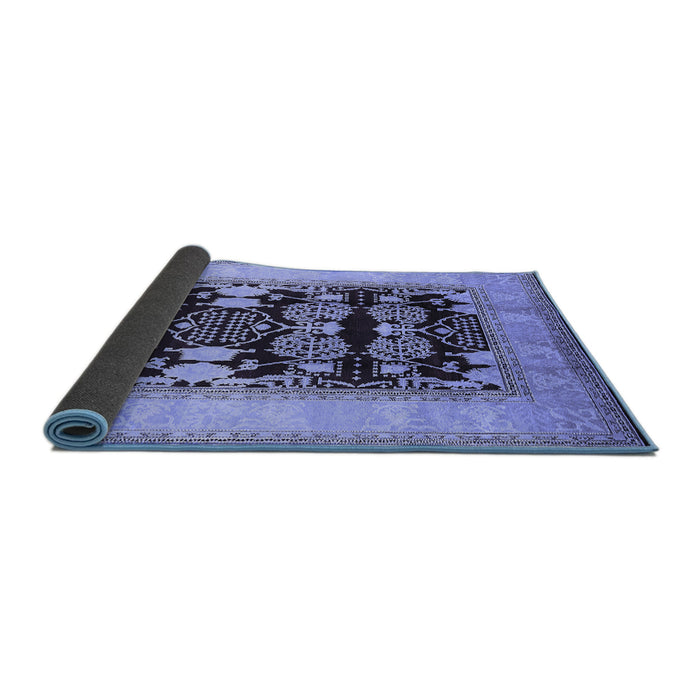 Sideview of Oriental Blue Traditional Rug, urb867blu