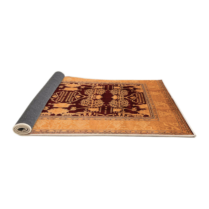 Sideview of Oriental Orange Traditional Rug, urb867org