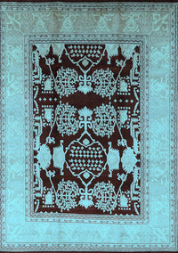 Oriental Light Blue Traditional Rug, urb867lblu