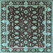 Square Oriental Light Blue Traditional Rug, urb868lblu