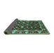 Sideview of Oriental Turquoise Traditional Rug, urb868turq