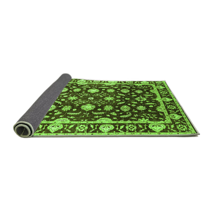 Sideview of Oriental Green Traditional Rug, urb868grn