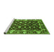 Sideview of Machine Washable Oriental Green Traditional Area Rugs, wshurb868grn