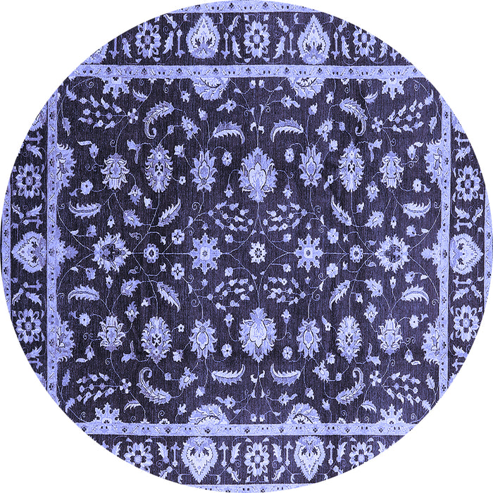 Round Oriental Blue Traditional Rug, urb868blu