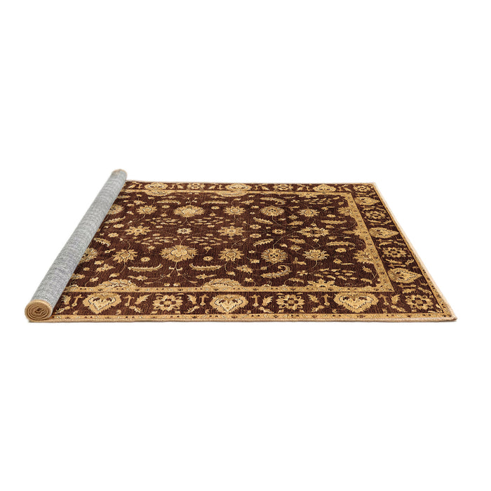 Sideview of Machine Washable Oriental Brown Traditional Rug, wshurb868brn