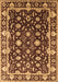 Machine Washable Oriental Brown Traditional Rug, wshurb868brn