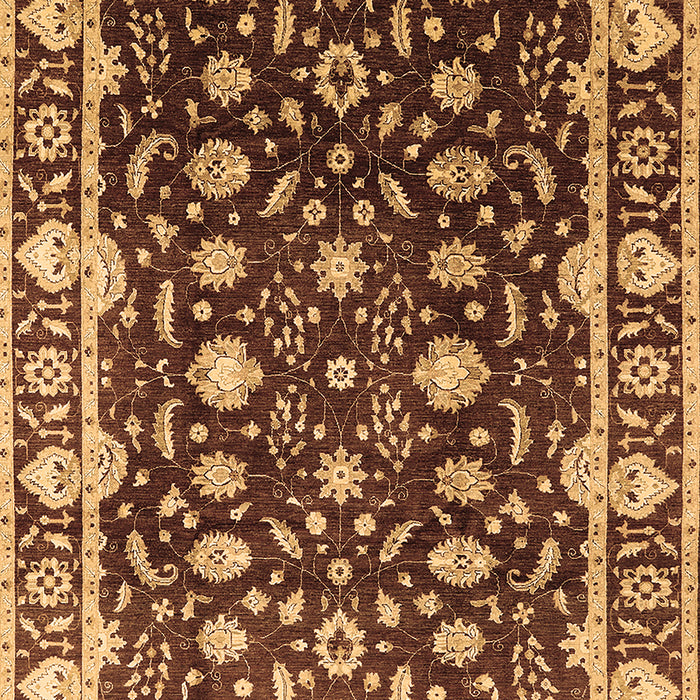 Machine Washable Oriental Brown Traditional Rug, wshurb868brn