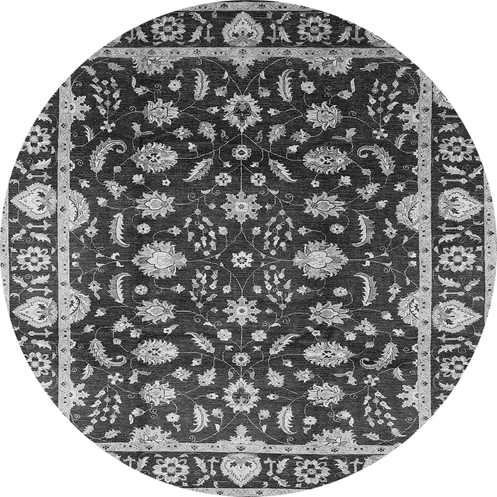 Round Oriental Gray Traditional Rug, urb868gry