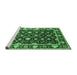 Sideview of Machine Washable Oriental Emerald Green Traditional Area Rugs, wshurb868emgrn